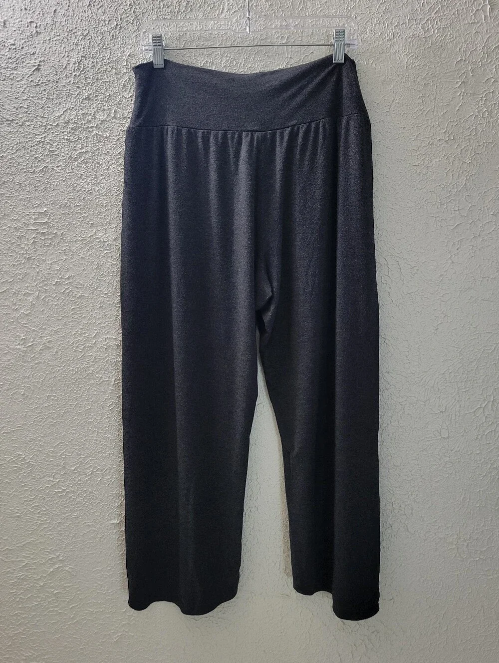 Athleta Sz L Yoga Release Pant Gray Open Front Flowy Loose Boho Womens Pants - Picture 5 of 6